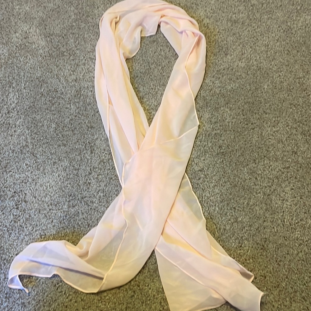 Blush pink long shear scarf great for a shoulder cover